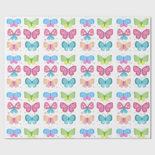 Bunte Flutter-Freunde Geschenkpapier (Flach)