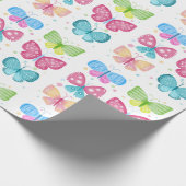 Bunte Flutter-Freunde Geschenkpapier (Ecke)