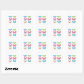 Bunte Flutter-Freunde Quadratischer Aufkleber (Blatt)