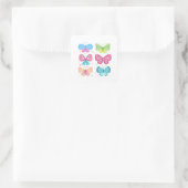 Bunte Flutter-Freunde Quadratischer Aufkleber (Tasche)