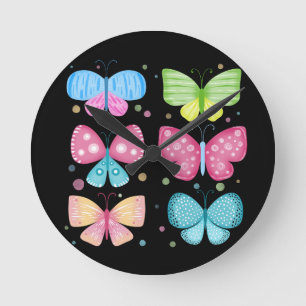 Bunte Flutter-Freunde Runde Wanduhr