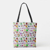 Bunte Food Doodles Tasche (Rückseite)