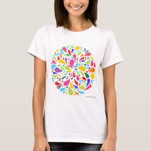 Bunte Form-Explosion T-Shirt (Vorderseite)
