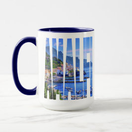 Bunte Foto-Typografie Amalfis Italien Europa Tasse