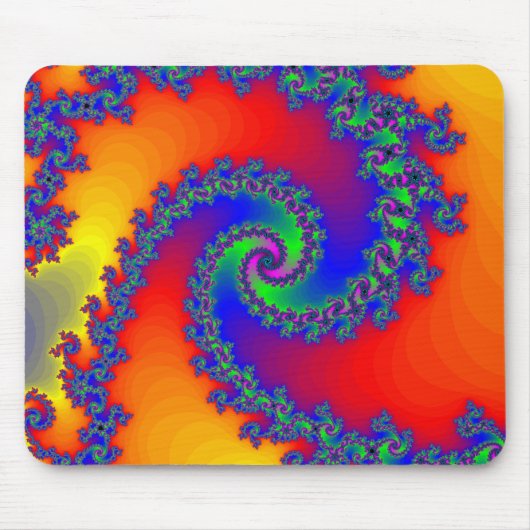 Bunte Fraktal-Spirale: Mousepad (Vorne)