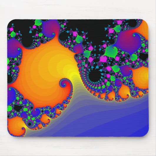 Bunte Fraktal-Spiralen: Mousepad (Vorne)
