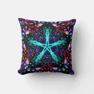 Bunte Fraktal Sterne Universum Mandala Stern Kissen