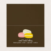 Bunte Franzosen Macaron Plätzchen-Bäckerei Visitenkarten (Außenseite Aufgefaltet)