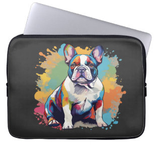 Bunte Französische Bulldoggen-Kunst für Hunde-Lieb Laptopschutzhülle