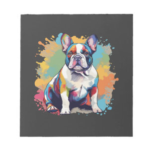 Bunte Französische Bulldoggen-Kunst für Hunde-Lieb Notizblock