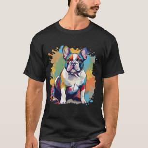 Bunte französische Bulldoggen-Kunst für Hundeliebh T-Shirt