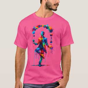 Bunte Frauen Splash Art Jongleur Jonglierbälle T-Shirt