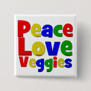 Bunte FriedensLiebeVeggies Button