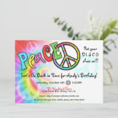 Bunte FRIEDENSParty Einladung (Stehend Vorderseite)