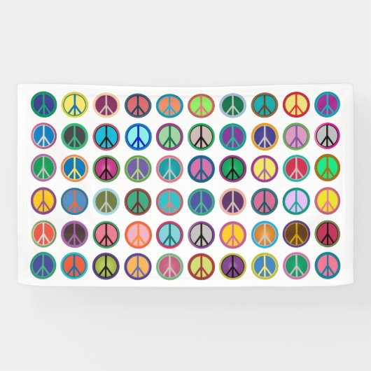 Bunte Friedenssymbole Banner (Horizontal)