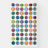 Bunte Friedenssymbole Banner (Vertikal)