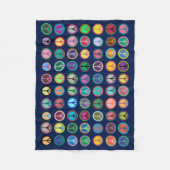 Bunte Friedenssymbole Fleecedecke (Vorderseite)