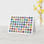 Bunte Friedenssymbole Karte (Gelbe Blume)