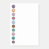 Bunte Friedenssymbole Post-it Klebezettel (Vorderseite)