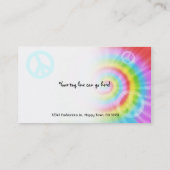 Bunte FRIEDENSVisitenkarte Visitenkarte (Rückseite)