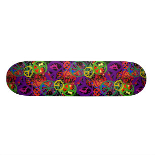 BUNTE FRIEDENSzeichen-COLLAGE Skateboard