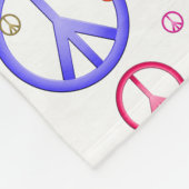 Bunte Friedenszeichen-Decke Fleecedecke (Ecke)