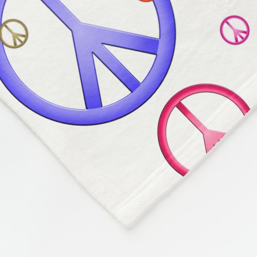 Bunte Friedenszeichen-Decke Fleecedecke (Ecke)