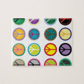 Bunte Friedenszeichen - Friedenszeichenmuster Puzzle (Horizontal)