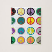 Bunte Friedenszeichen - Friedenszeichenmuster Puzzle (Vertikal)