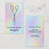 ・bunte Friseurschere Imitate Glitzer Visitenkarte (Vorne/Hinten)