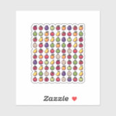 Bunte Früchte gepixelt 32-Bit ArtVinyl Aufkleber (Blatt)