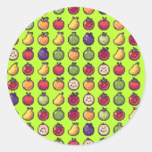 Bunte Früchte gepixelt 32-Bit Kunst Aufkleber (Vorderseite)