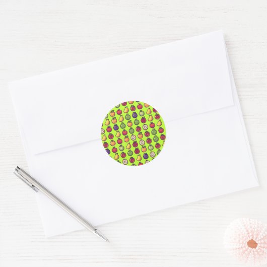 Bunte Früchte gepixelt 32-Bit Kunst Aufkleber (Umschlag)