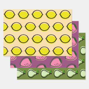 Bunte Früchte Tutti Frutti Geschenke Geschenkpapier Set