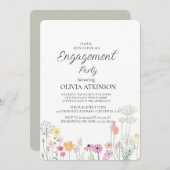 Bunte Frühjahrs-Wildblume Einladung (Vorne/Hinten)