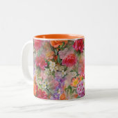 Bunte Frühlings-Blumen Zweifarbige Tasse (Vorderseite Links)