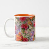 Bunte Frühlings-Blumen Zweifarbige Tasse (Links)