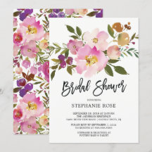 Bunte Frühlings-Blumenstrauß-Brautparty-Einladung