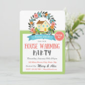 Bunte Frühlings-Haus-Erwärmungs-Einladung Einladung (Stehend Vorderseite)