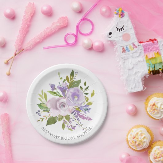 Bunte Frühlings-Lavendel-Blumen-Dusche 7" Platte Pappteller (Party)