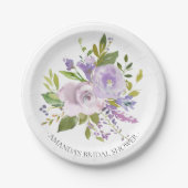 Bunte Frühlings-Lavendel-Blumen-Dusche 7" Platte Pappteller (Vorderseite)