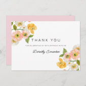 Bunte Frühlingsblumen 90. Geburtstag Dankeskarte (Vorne/Hinten)