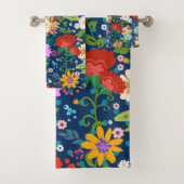 Bunte Frühlingsblumen Badhandtuch Set (Insitu)