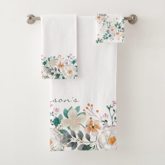 Bunte Frühlingsblumen Badhandtuch Set (Insitu)