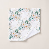 Bunte Frühlingsblumen Badhandtuch Set (Waschlappen)
