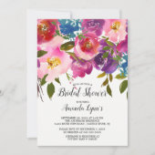 Bunte Frühlingsblumen Brautdusche Einladung (Vorderseite)