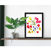 Bunte Frühlingsblumen - Elegante Minimalistische K Poster