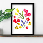 Bunte Frühlingsblumen - Elegante Minimalistische K Poster