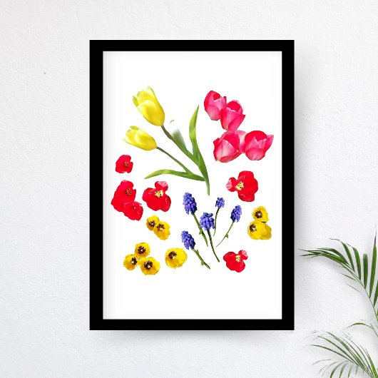 Bunte Frühlingsblumen - Elegante Minimalistische K Poster