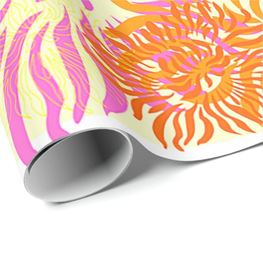 Bunte Frühlingsblumen Geschenkpapier (Rolleneckpunkt)